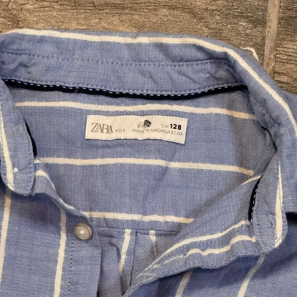 Zara Cotton Lightweight Button Down Boys Size 9